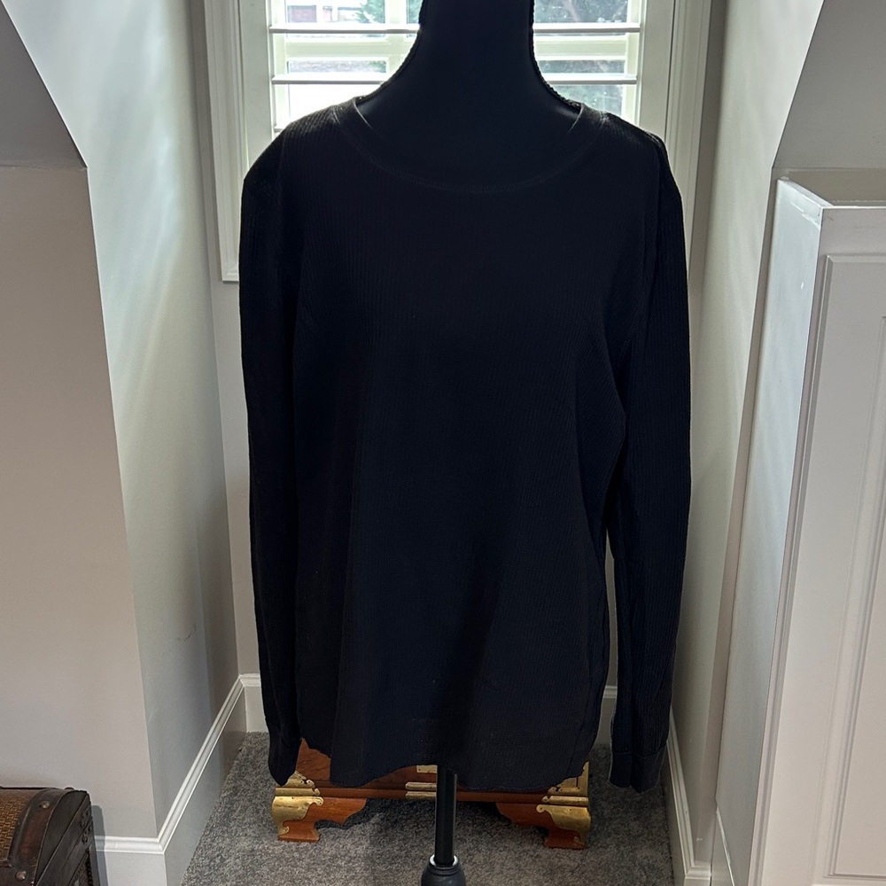 Fruit of the Loom Black Ribbed Long Sleeve Shirt